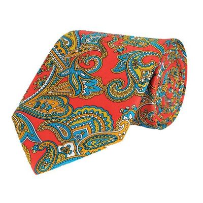 Tiekart men multi paisley printed silk tie