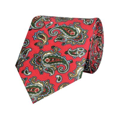 Tiekart men multi paisley printed silk tie