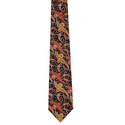 Tiekart men black paisely silk tie