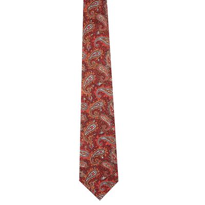 Tiekart men orange paisely silk tie