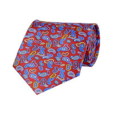 Tiekart men red paisely silk tie