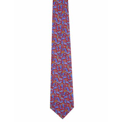 Tiekart men red paisely silk tie