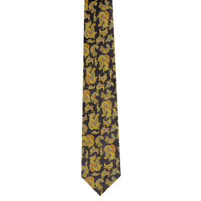 Tiekart men black paisely silk tie