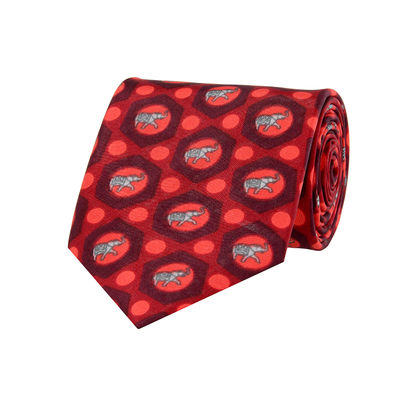 Tiekart men red ethnic silk tie