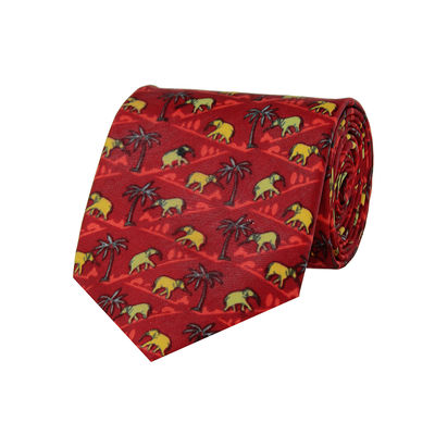 Tiekart men red ethnic silk tie