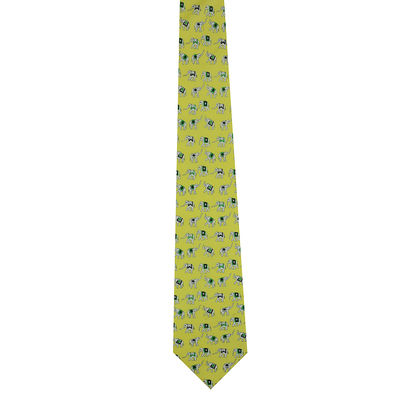 Tiekart men yellow ethnic silk tie