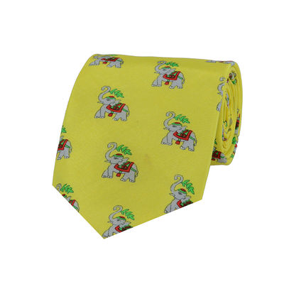 Tiekart men yellow ethnic silk tie