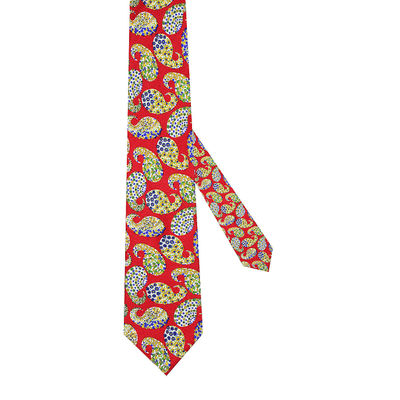 Tiekart men red paisely silk tie