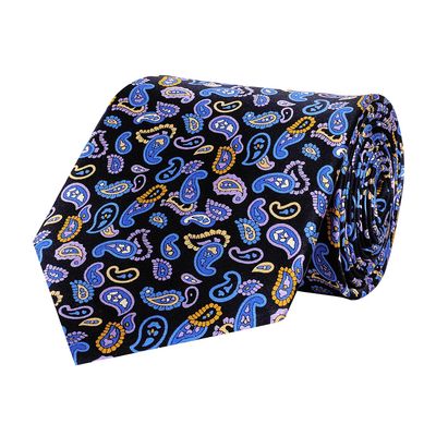 blue silk floral paisely ties  for men