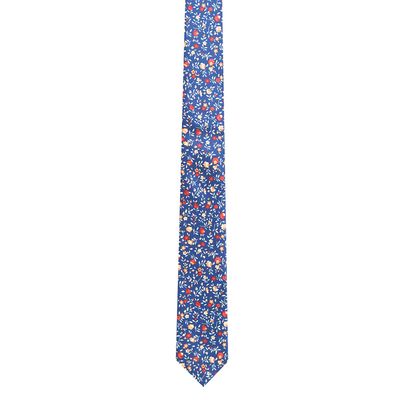 Silk Tie - Navy Blue (Multi) Floral silk ties for men