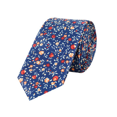 Silk Tie - Navy Blue (Multi) Floral silk ties for men