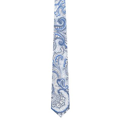 Silk Tie - Blue & Grey (Multi) Floral/Paisley silk ties for men