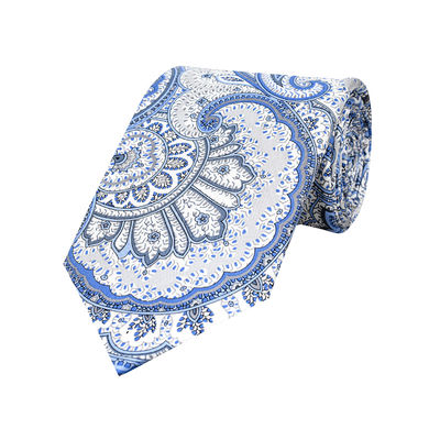 Silk Tie - Blue & Grey (Multi) Floral/Paisley silk ties for men