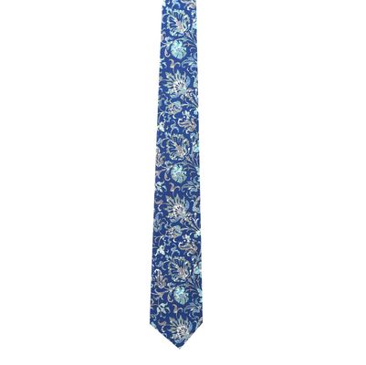 Silk Tie - Blue Floral silk ties for men