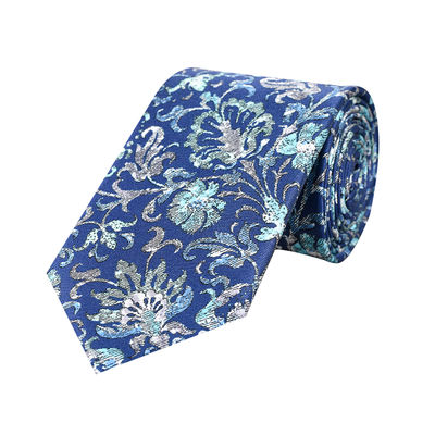 Silk Tie - Blue Floral silk ties for men