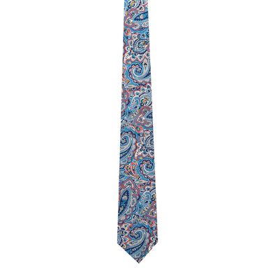 Silk Tie - Blue (Multi) Floral/Paisley silk ties for men