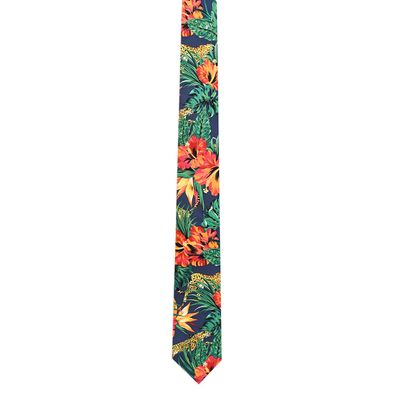 Silk Tie - Multi Tropical print silk ties for men