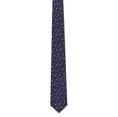 Silk Tie - Multi leaf print silk ties for men