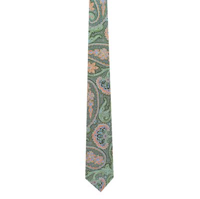 Silk Tie - Green (Multi) Floral/paisley silk ties for men