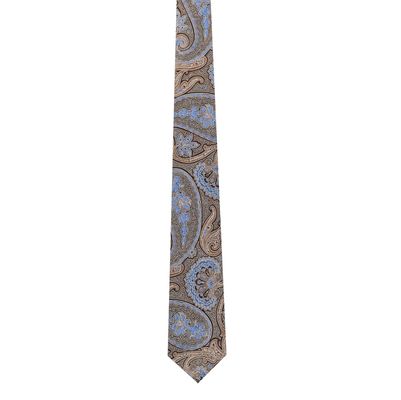 Silk Tie - Brown (Multi) Floral/paisley silk ties for men