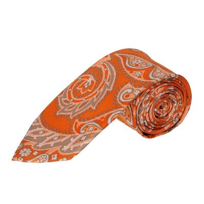 Tiekart men orange floral silk tie