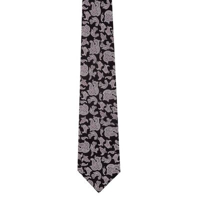 Tiekart men black paisley silk tie