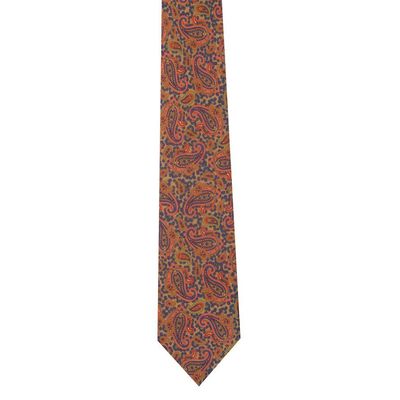 Tiekart men brown paisley silk tie