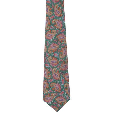 Tiekart men green floral silk tie