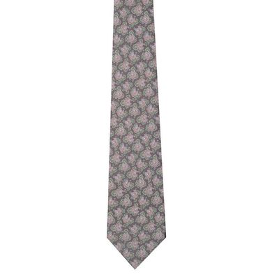 Tiekart men grey floral silk tie