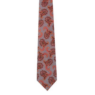 Tiekart men grey paisley silk tie