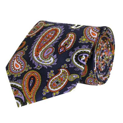 Tiekart men multi paisley printed silk tie