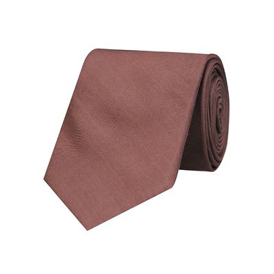 Brown Classic Silk Plain Solid Necktie for men