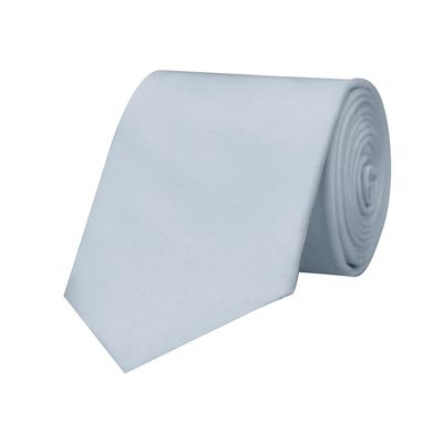 Silver Classic Silk Plain Solid Necktie for men