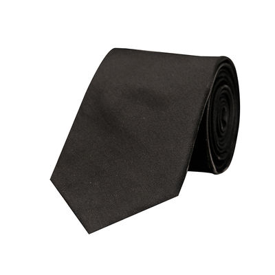 Black Classic Silk Plain Solid Necktie for men