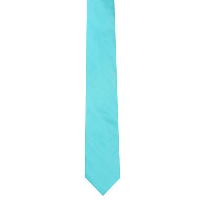 Blue Classic Silk Plain Solid Necktie for men