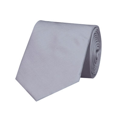 Grey Classic Silk Plain Solid Necktie for men