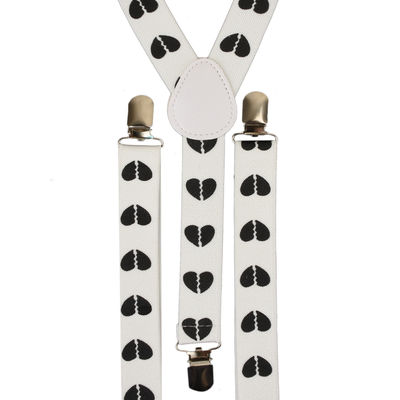 Tiekart men white suspenders