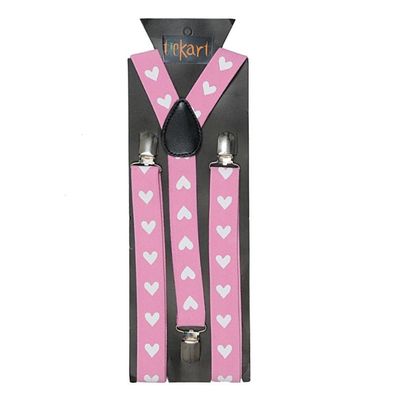 Tiekart men pink suspenders