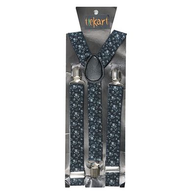 Tiekart men black floral  suspenders