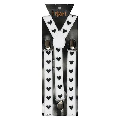 Tiekart men white suspenders