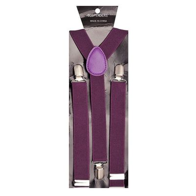 Tiekart men purple plain solids  suspenders