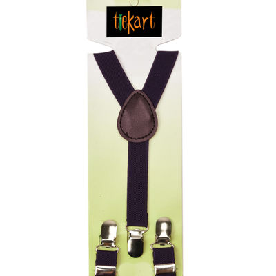 Tiekart kids Brown plain solids  suspenders