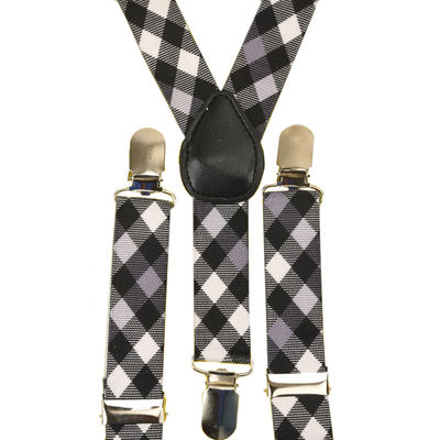 Tiekart kids multi checked  suspenders