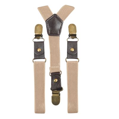 Tiekart - Suspenders for kids Solid Color - Beige