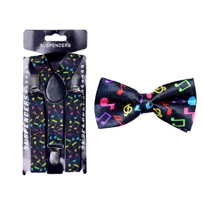 Tiekart kids multi   bow tie+suspenders