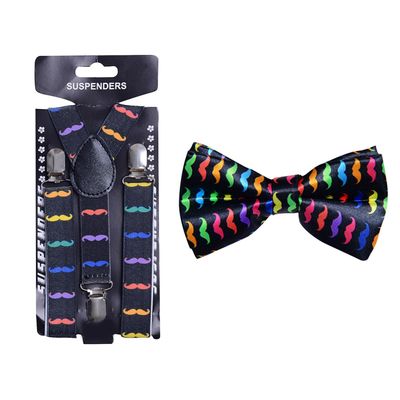 Tiekart kids multi   bow tie+suspenders