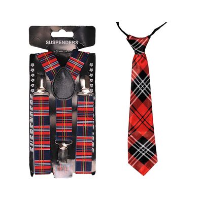 suspenders tie impression combo for kids