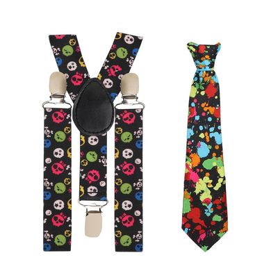 Tiekart - Kids Printed Funky design suspender+bowtie combo - Multi