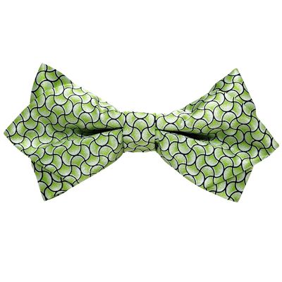 Tiekart men green knotted double diamond bow tie