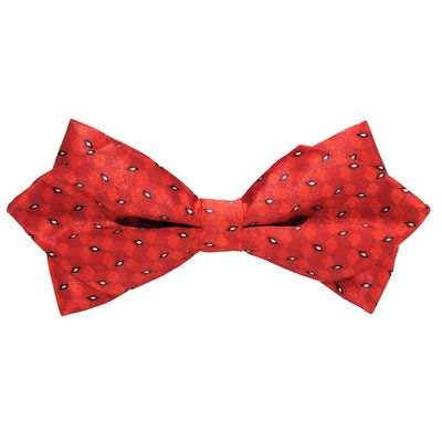 Tiekart men red knotted double diamond bow tie